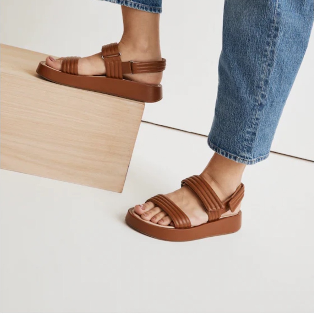 Madewell tan platform sandals